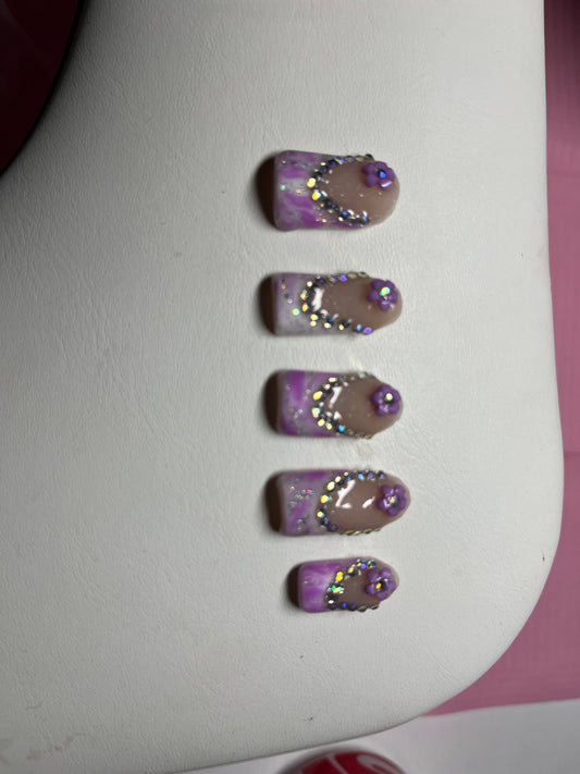Purple Blooming with Diamonds