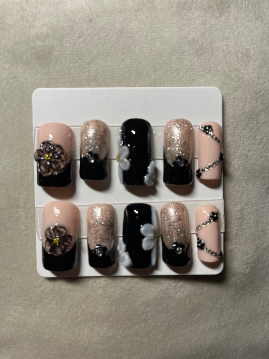 Black  Frenchie with Glitter